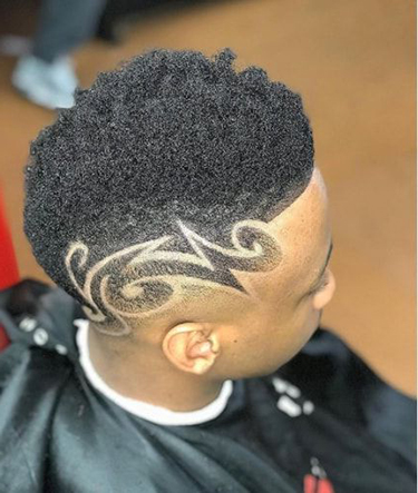 African american teenager with a mohawk style haircut